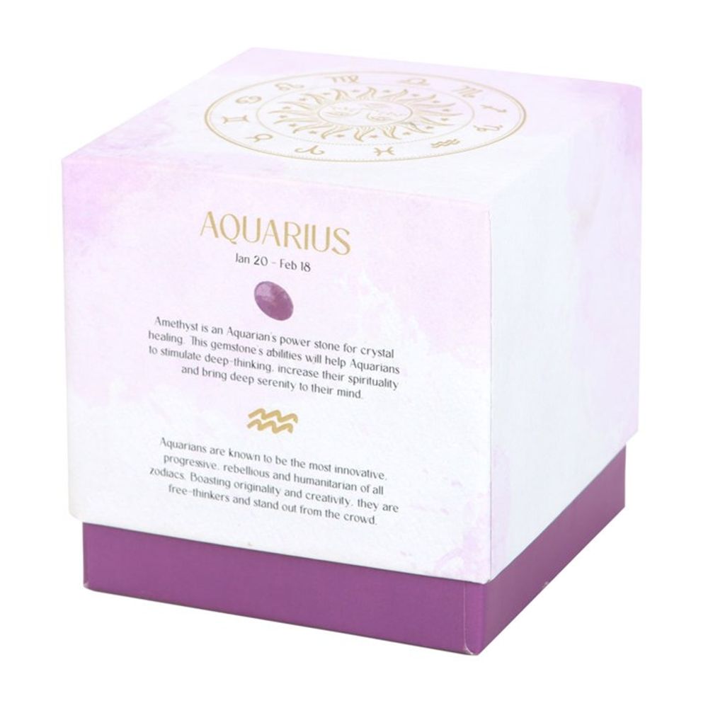 Aquarius Gemstone Zodiac Candle - Bergamot & Mandarin