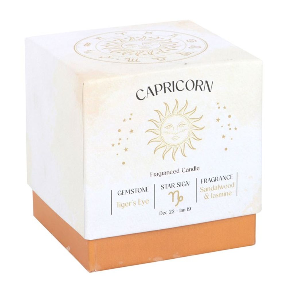 Capricorn Gemstone Zodiac Candle - Sandalwood & Jasmine