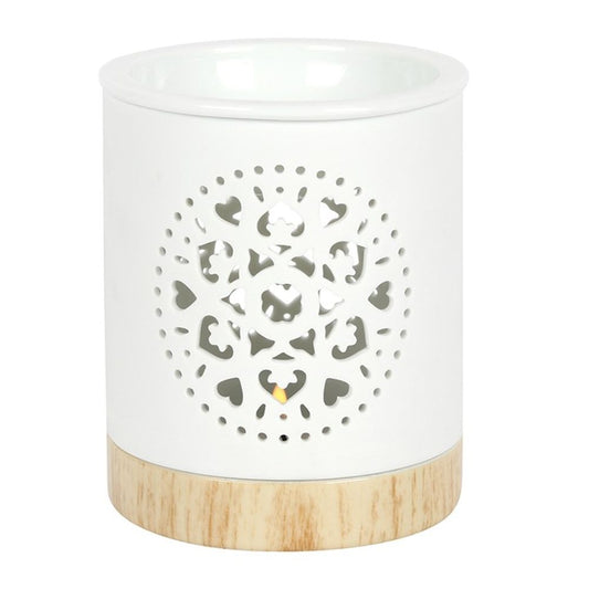 Oil and Wax Burner - White Mandala