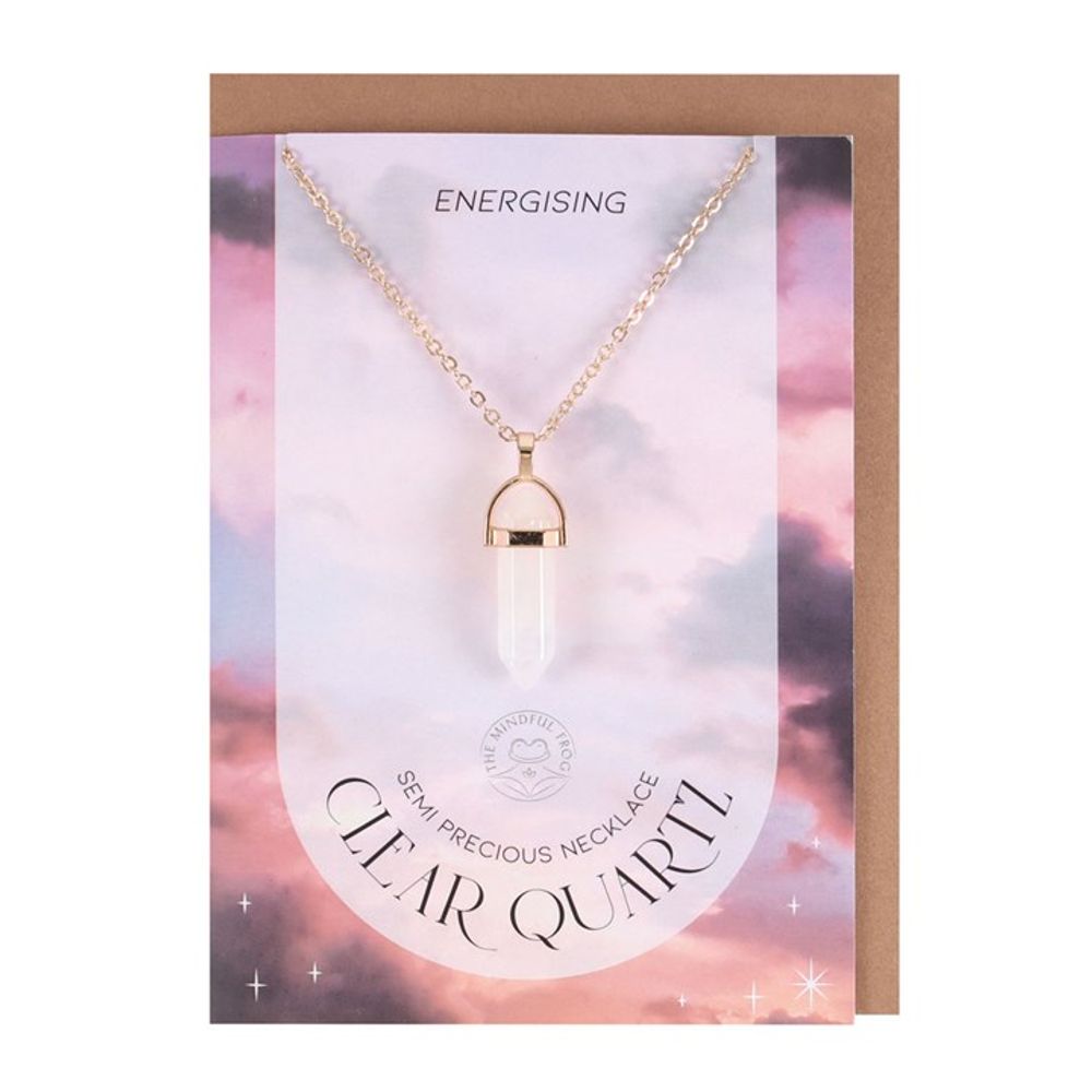 Crystal Necklace Greeting Card - Clear Quartz