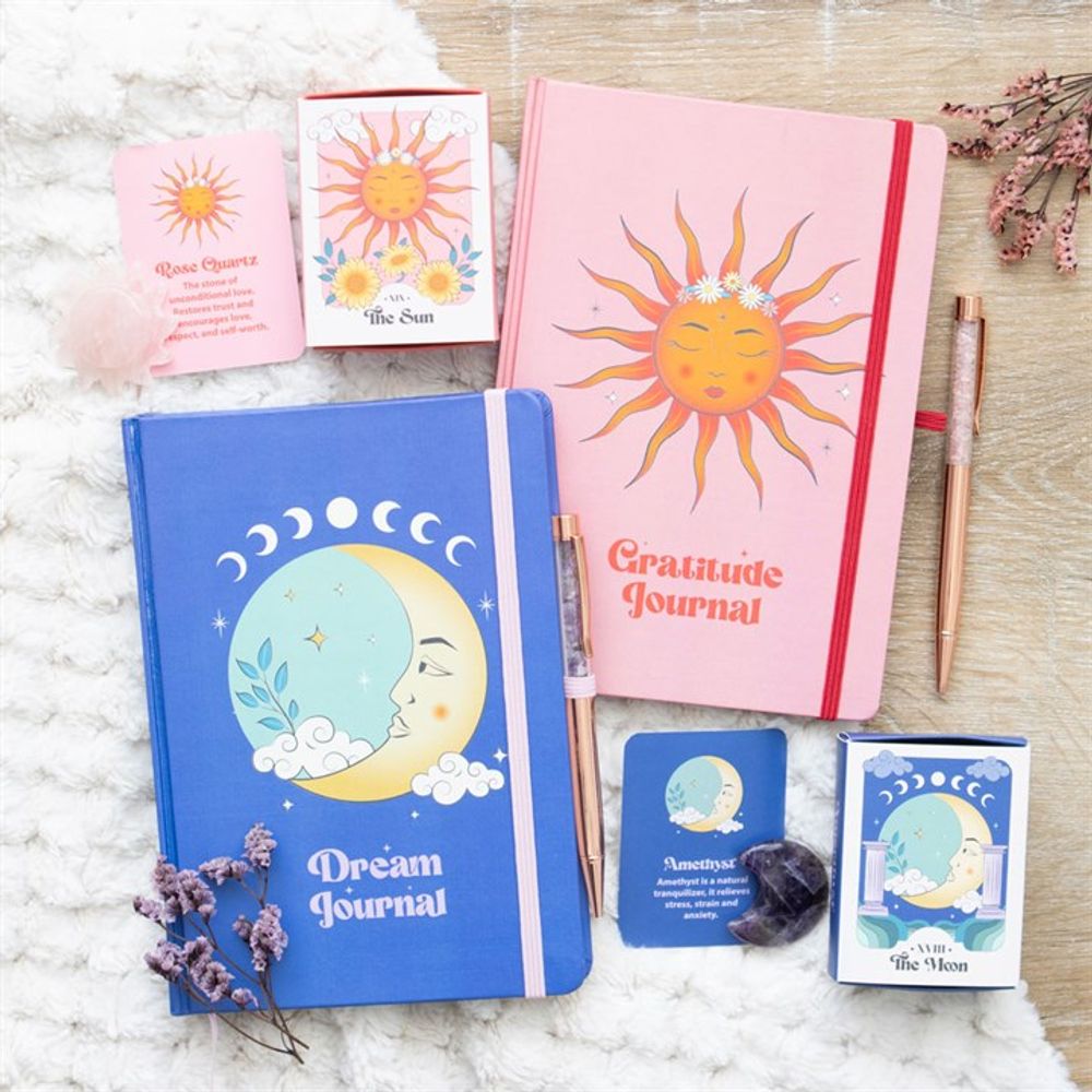 Gratitude Journal (The Sun) with Rose Quartz Pen