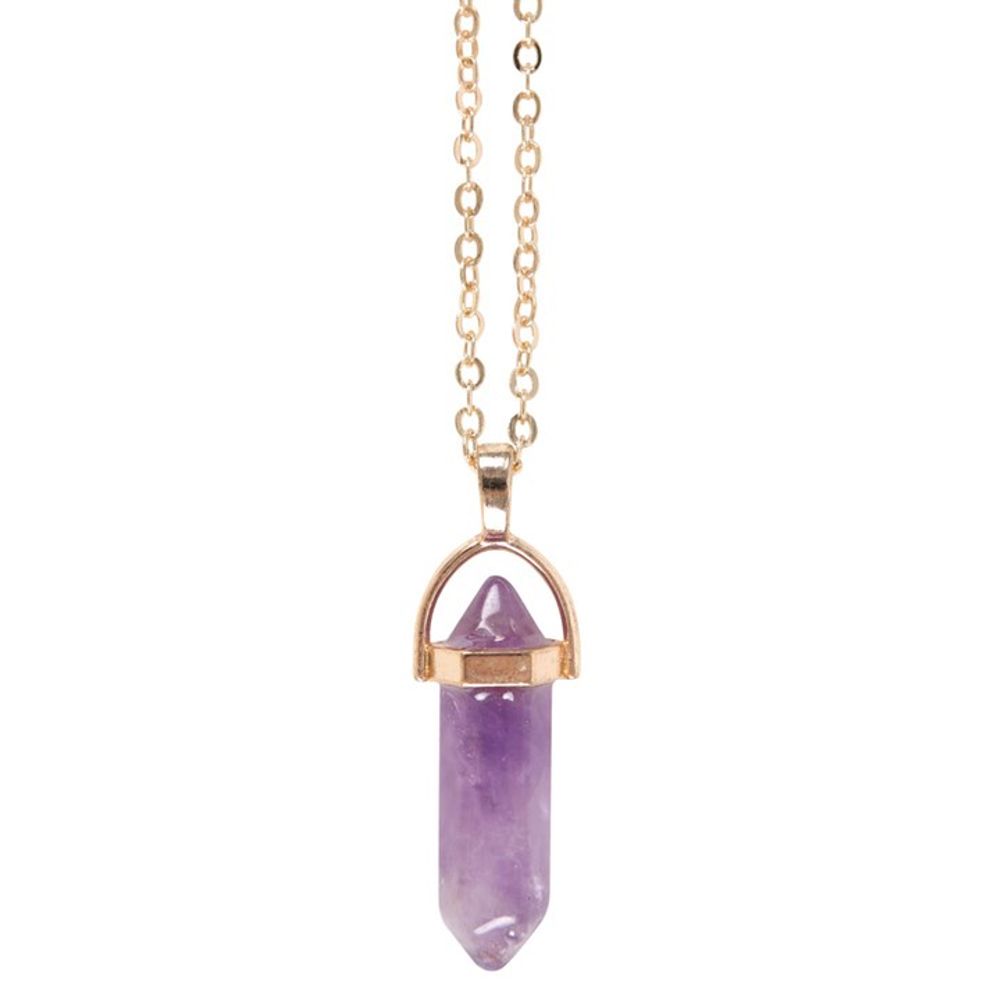 Crystal Necklace Greeting Card - Amethyst