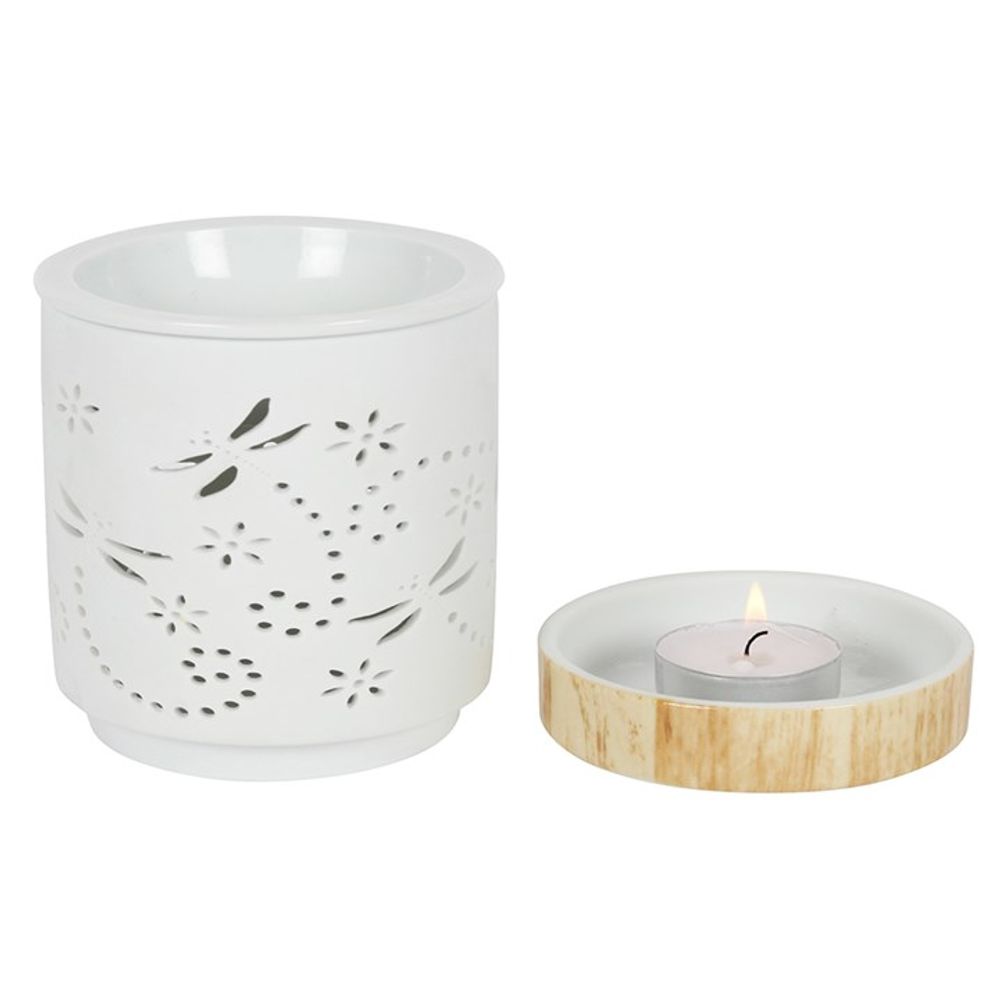 Oil and Wax Burner - White Dragonfly