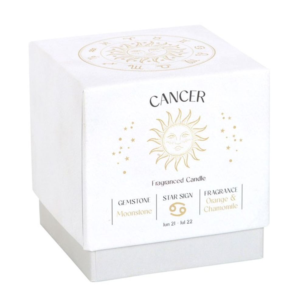 Cancer Gemstone Zodiac Candle - Orange & Chamomile