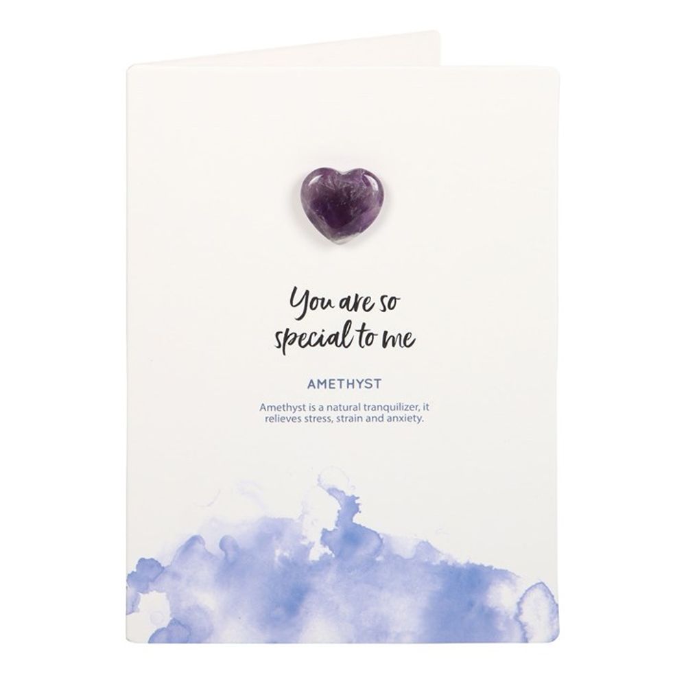 Crystal Greeting Card - 'Special to me' Amethyst Heart