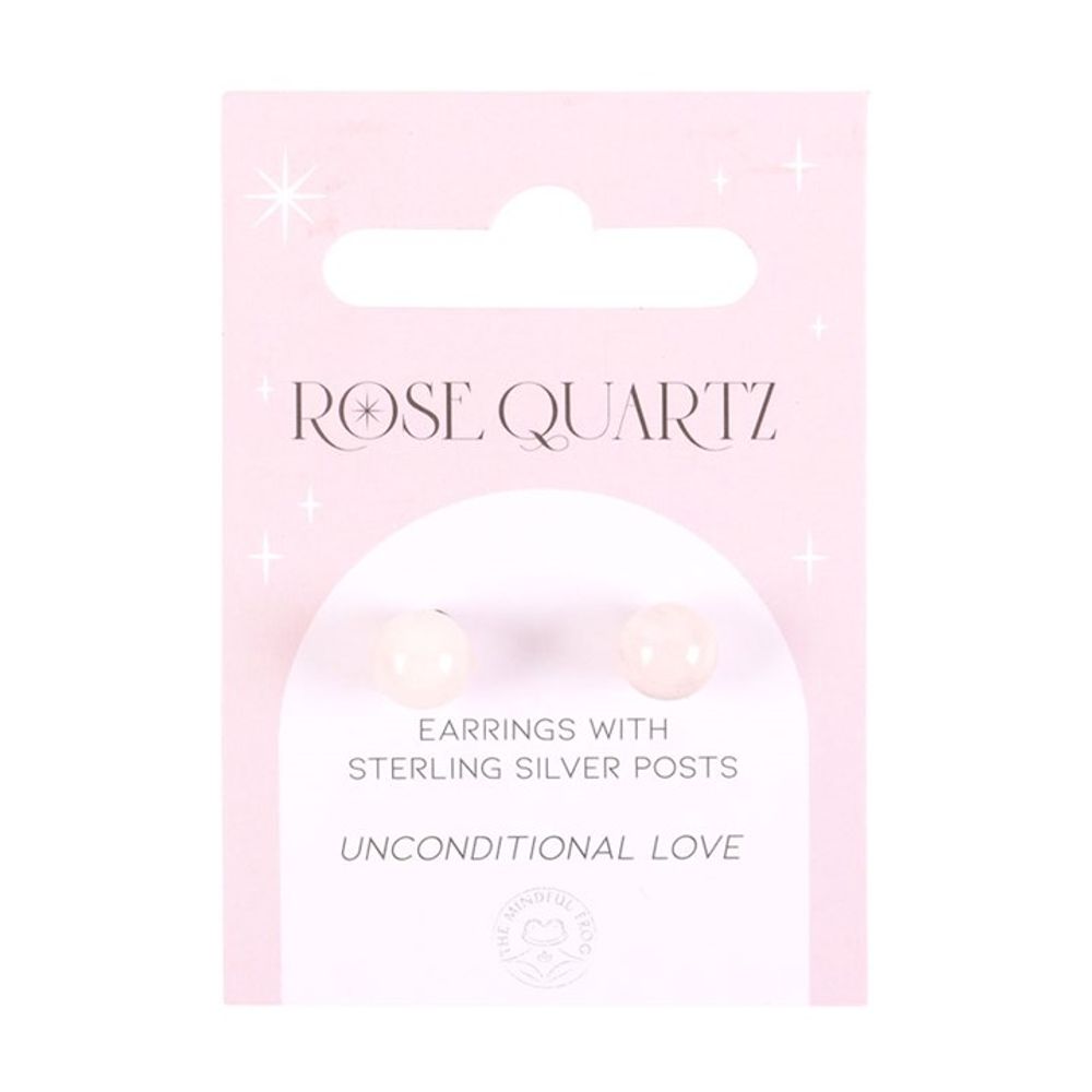 Semi Precious Crystal Earrings - Rose Quartz