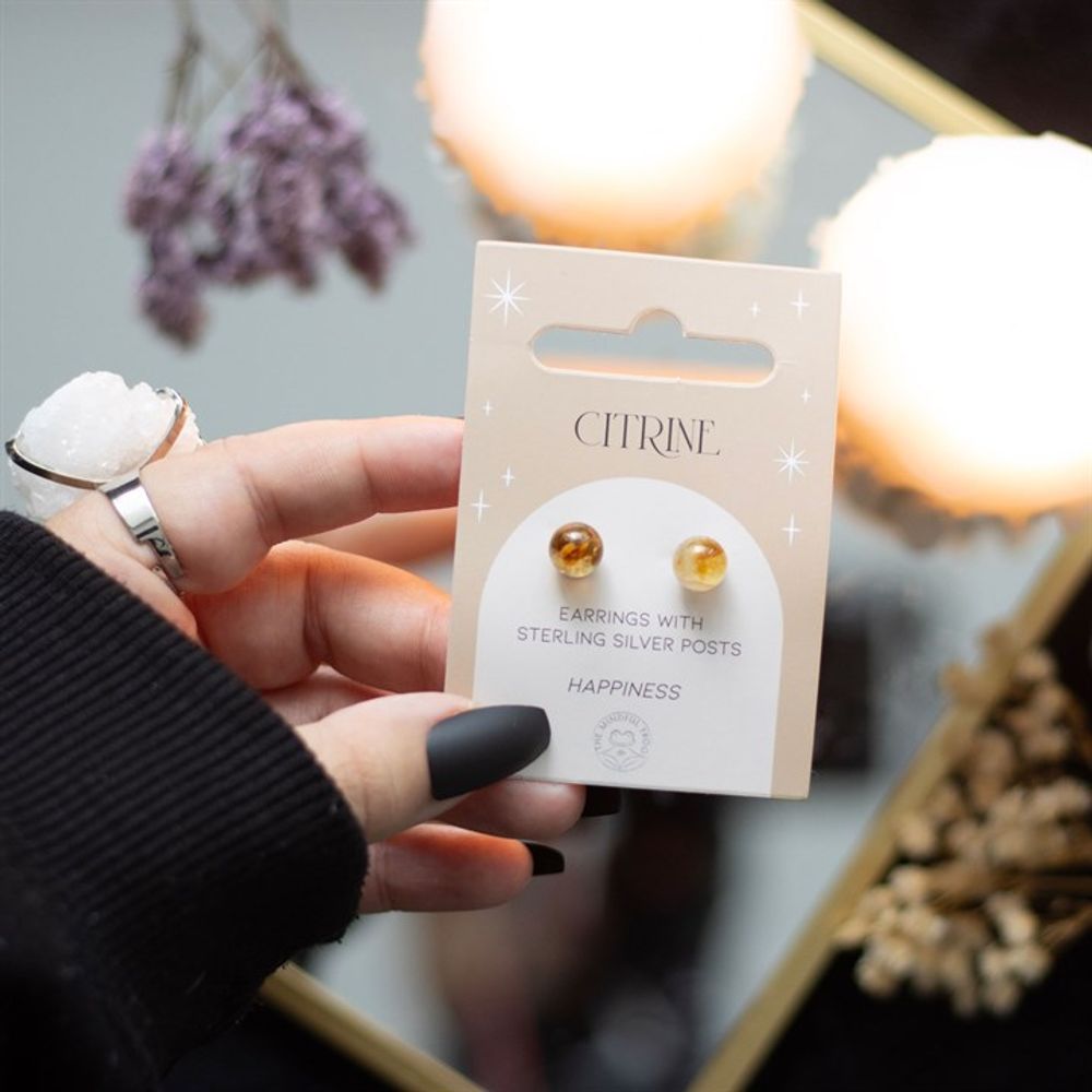 Semi Precious Crystal Earrings - Citrine