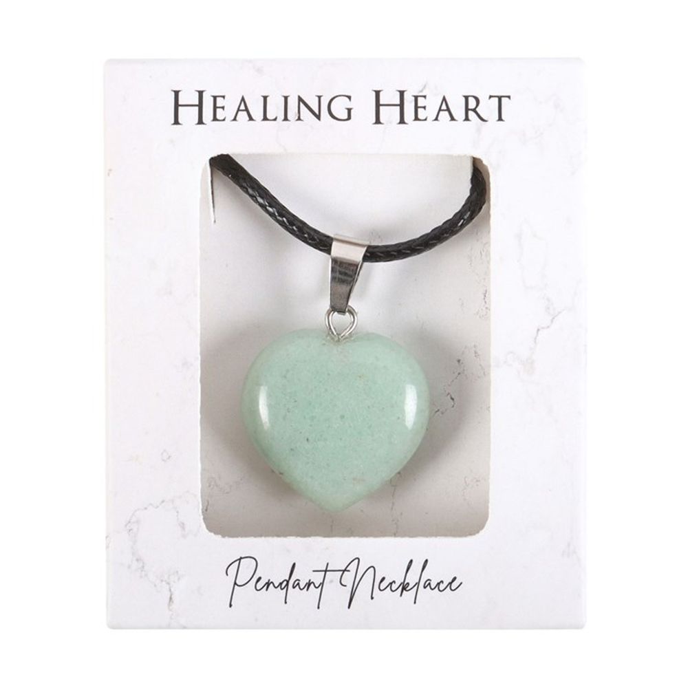 Healing Crystal Heart Necklace - Green Adventurine