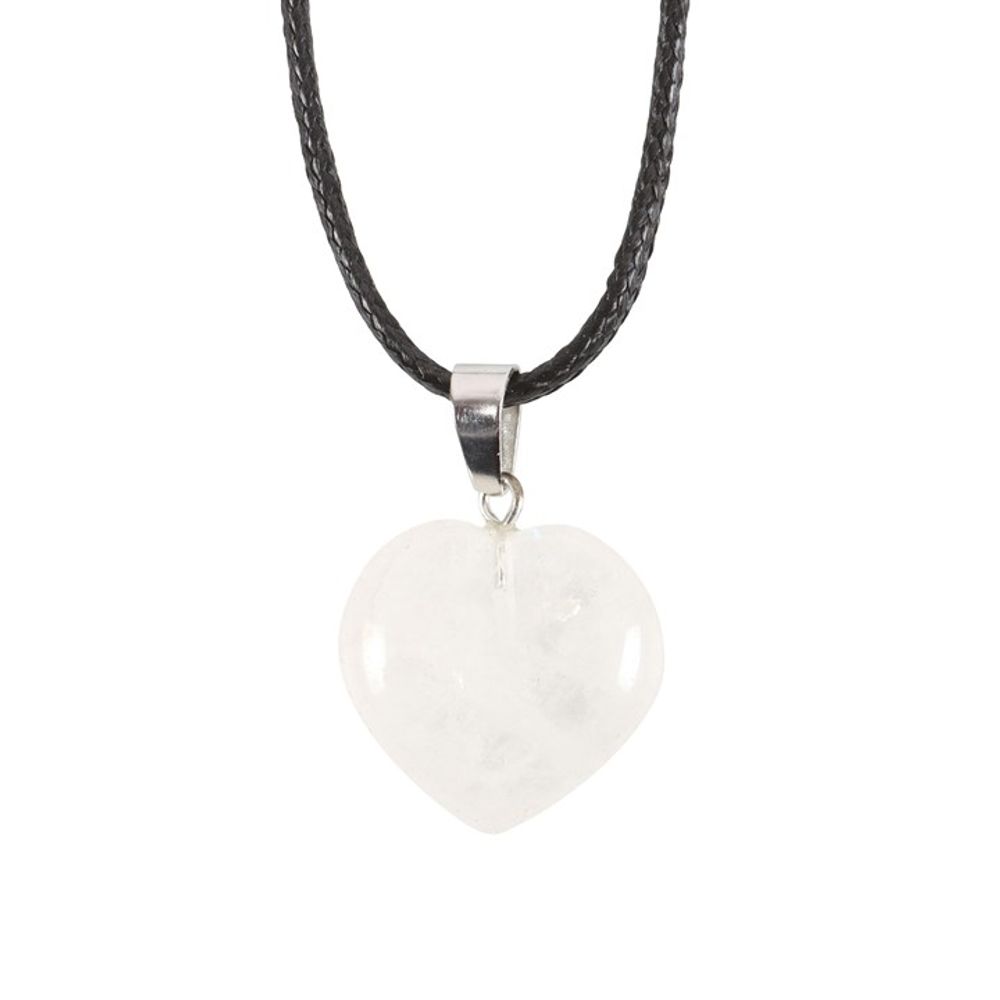 Healing Crystal Heart Necklace - Clear Quartz