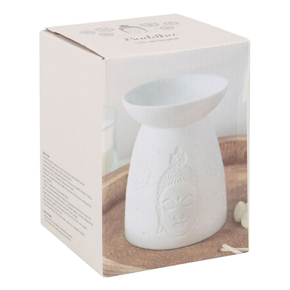 Oil and Wax Burner - White Ceramic Buddha