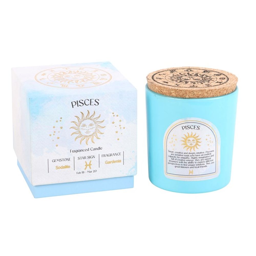 Pisces Gemstone Zodiac Candle - Gardenia