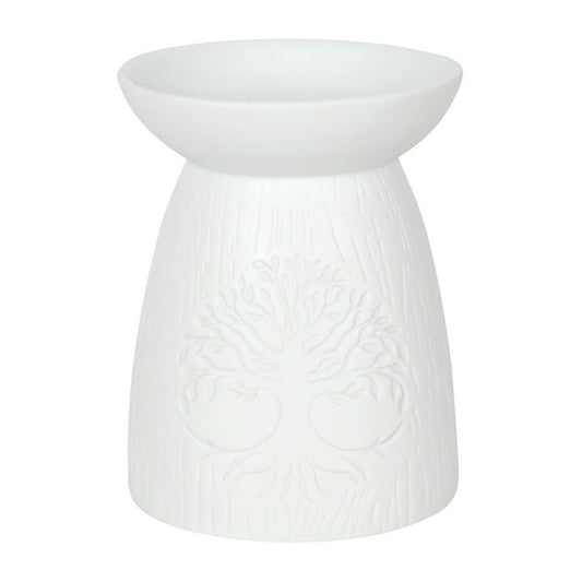 Oil and Wax Burner - White Ceramic Tree of Life