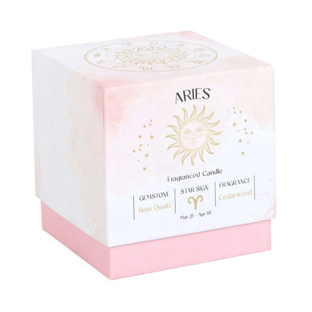 Aries Gemstone Zodiac Candle - Cedarwood