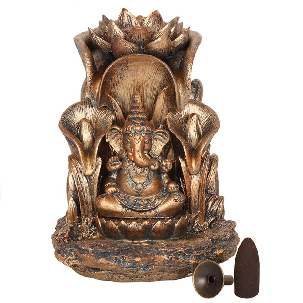 Backflow Incense Burner - Bronze Ganesha