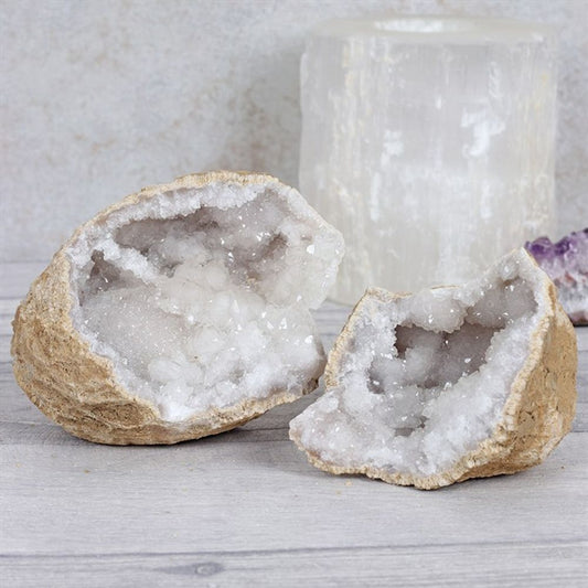 Large White Quartz Geode Crystal