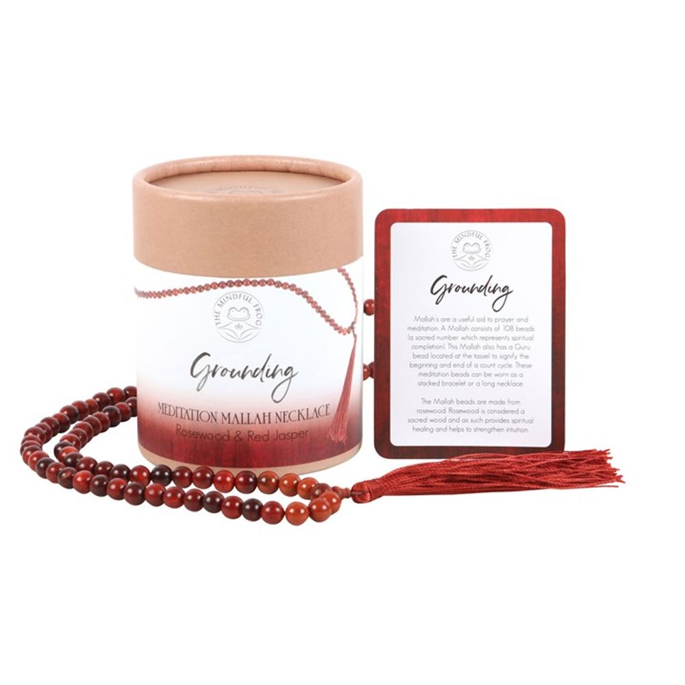 Rosewood & Red Jasper Mallah Necklace - Grounding