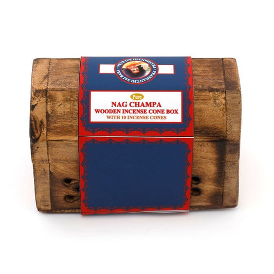 Small Wooden Incense Cone Box - Nag Champa