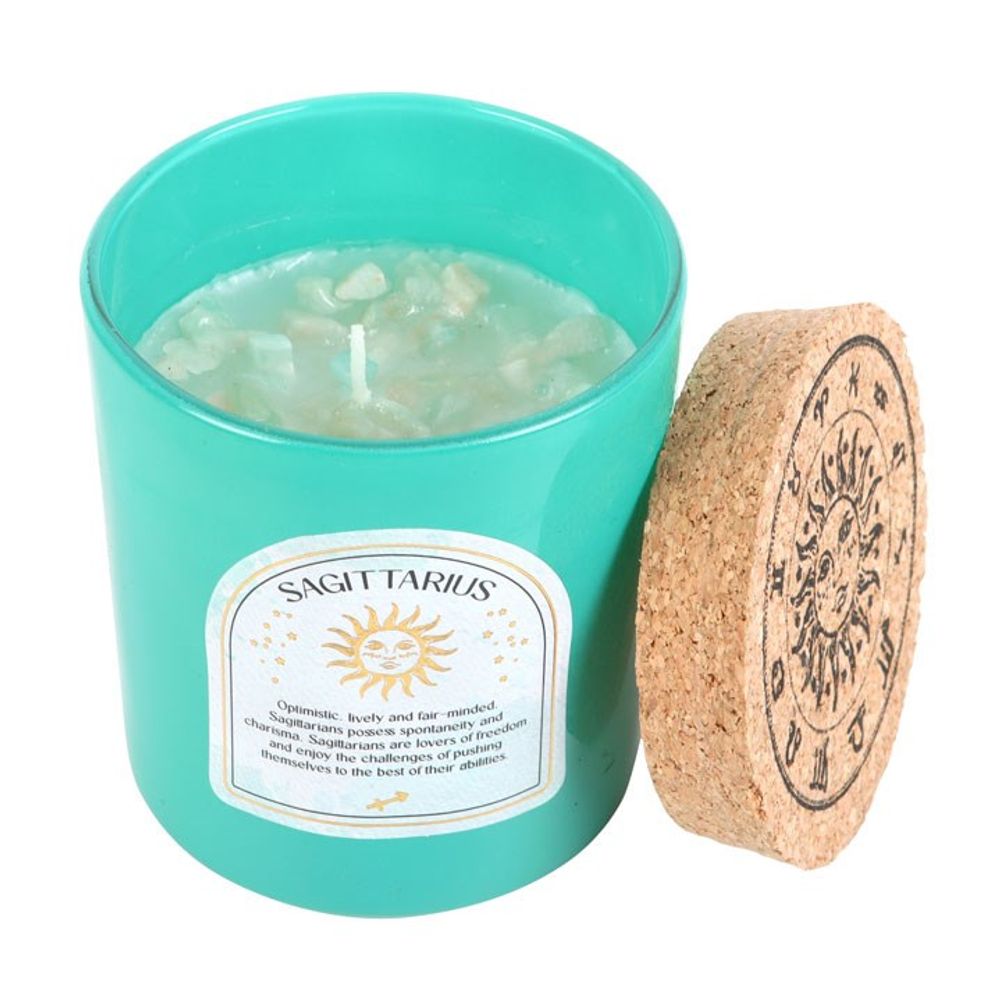 Sagittarius Gemstone Zodiac Candle - Ylang Ylang & Amber