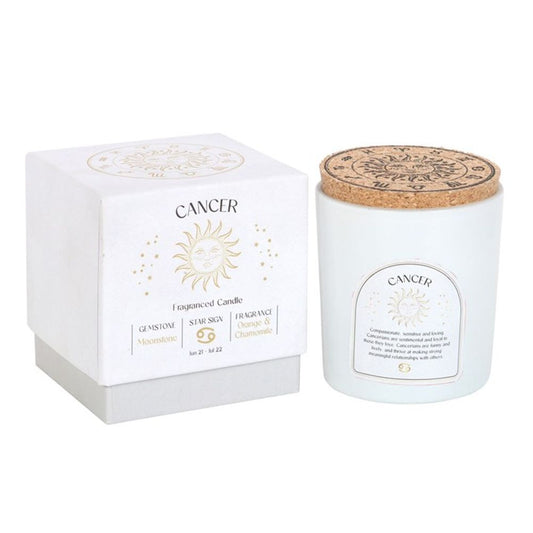 Cancer Gemstone Zodiac Candle - Orange & Chamomile