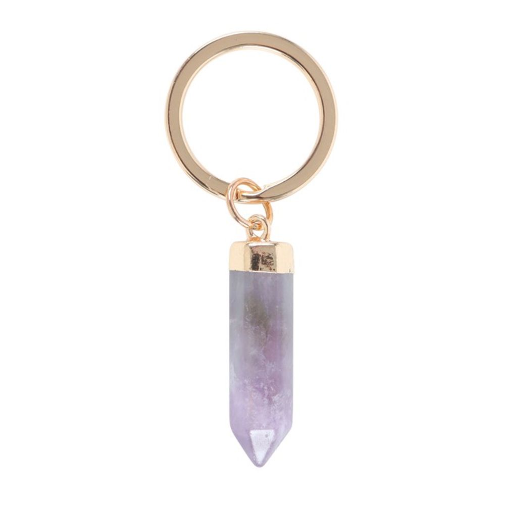 Semi Precious Crystal Keyring - Amethyst