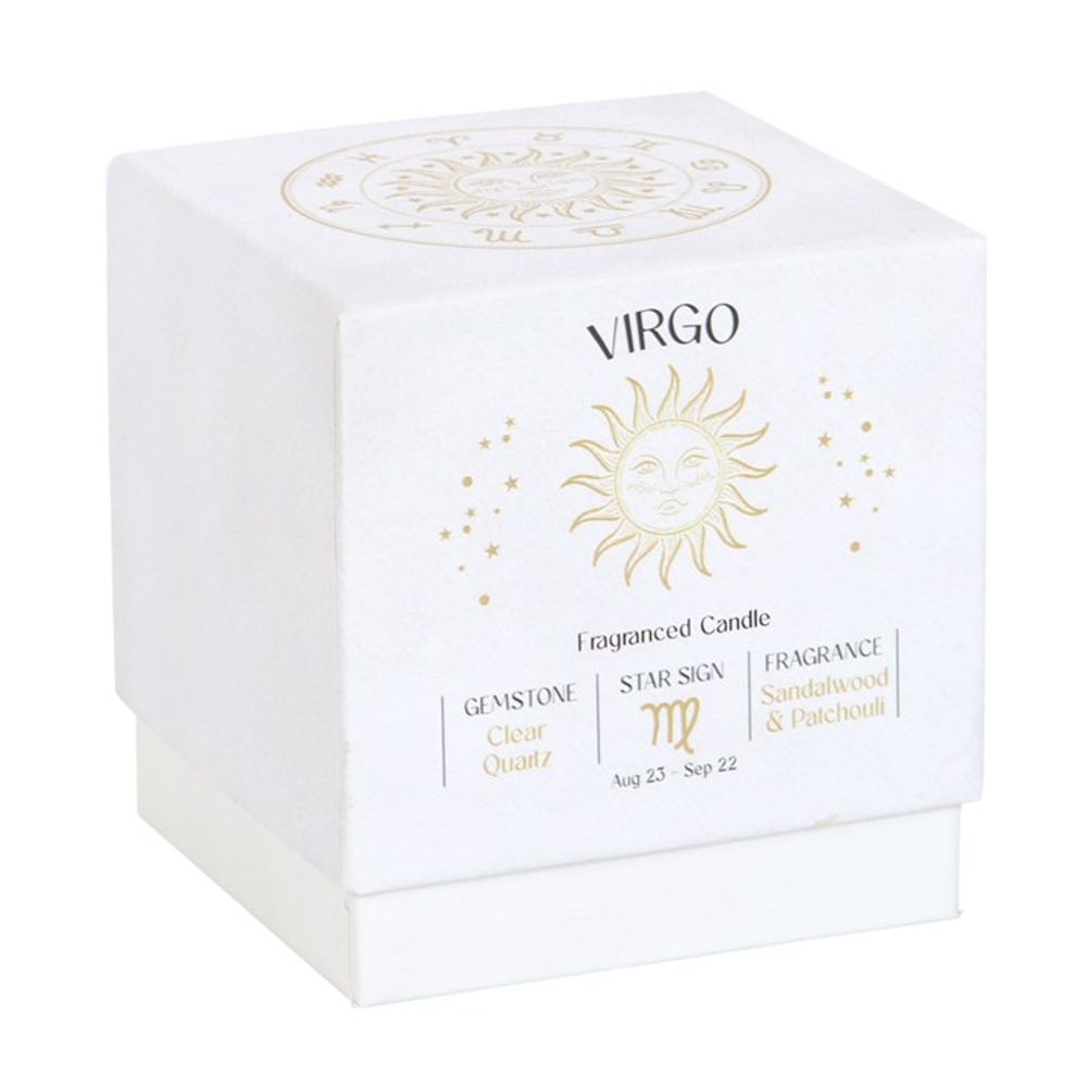 Virgo Gemstone Zodiac Candle - Sandalwood & Patchouli