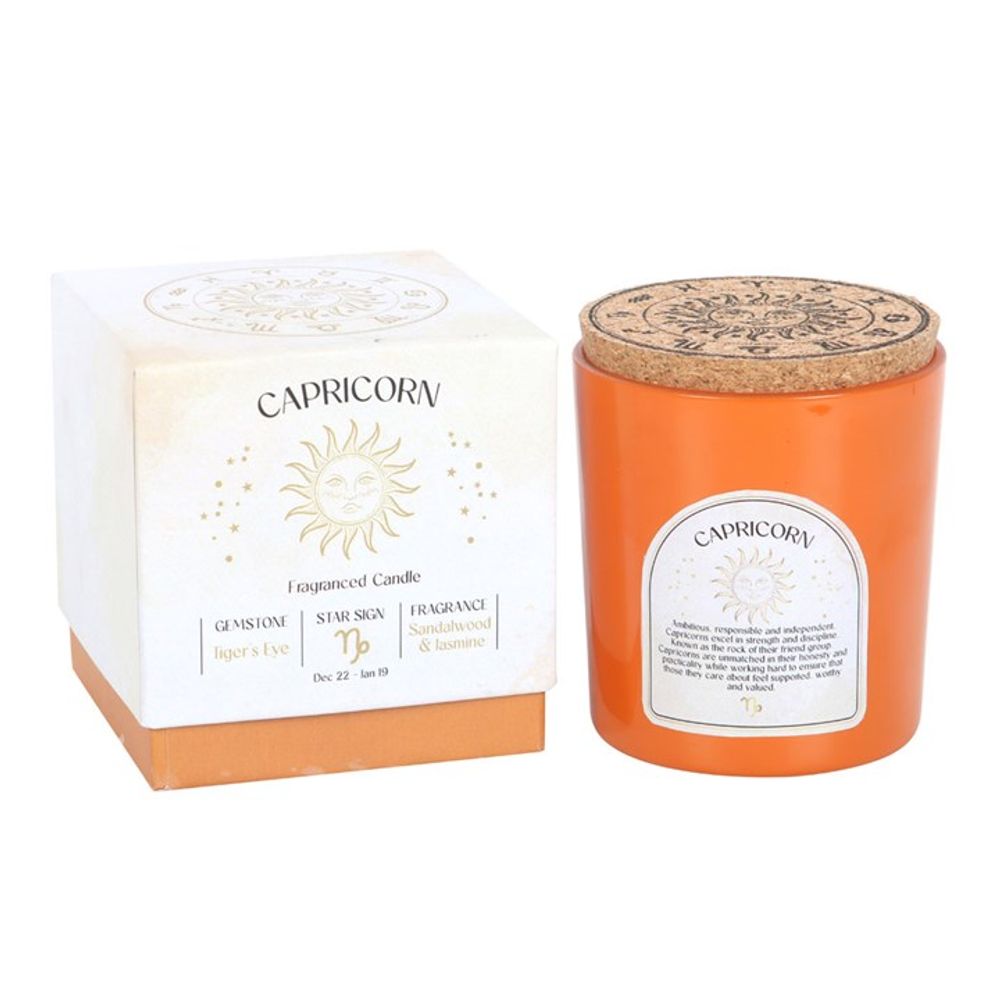 Capricorn Gemstone Zodiac Candle - Sandalwood & Jasmine