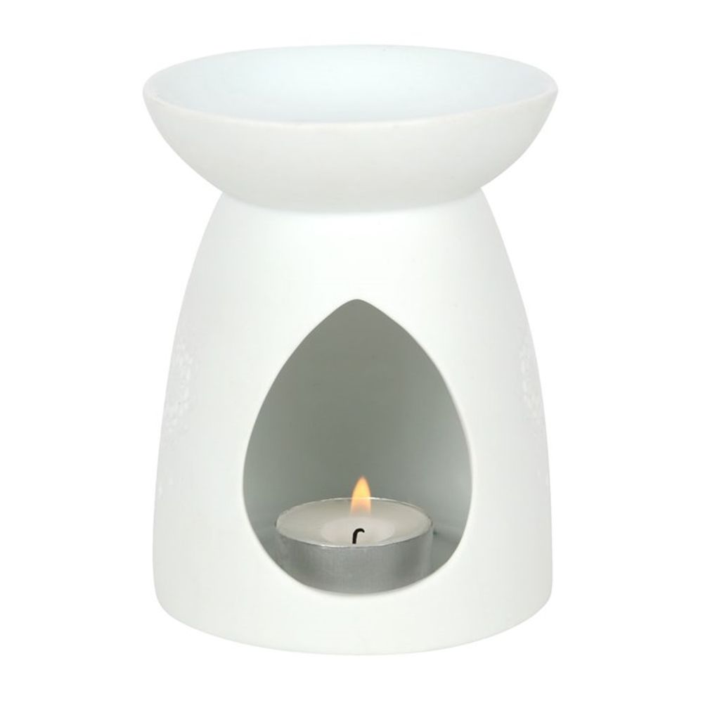 Oil and Wax Burner - White Ceramic Buddha