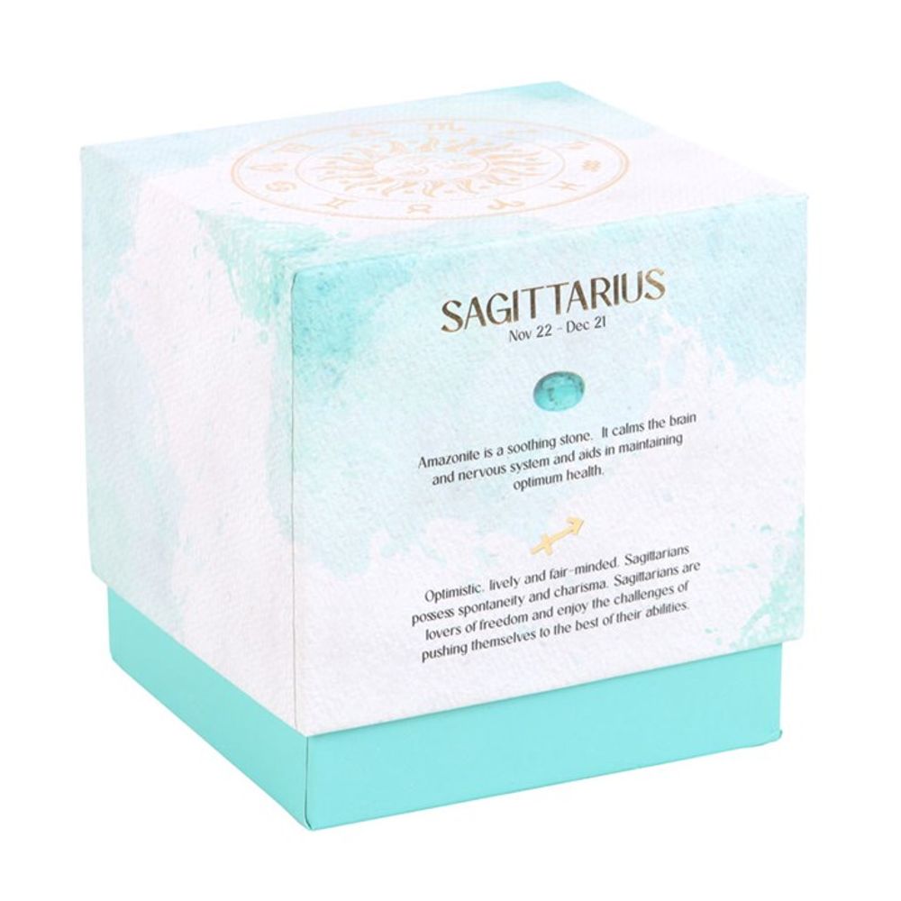 Sagittarius Gemstone Zodiac Candle - Ylang Ylang & Amber