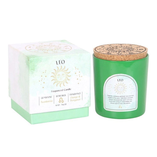 Leo Gemstone Zodiac Candle - Orange & Bergamot