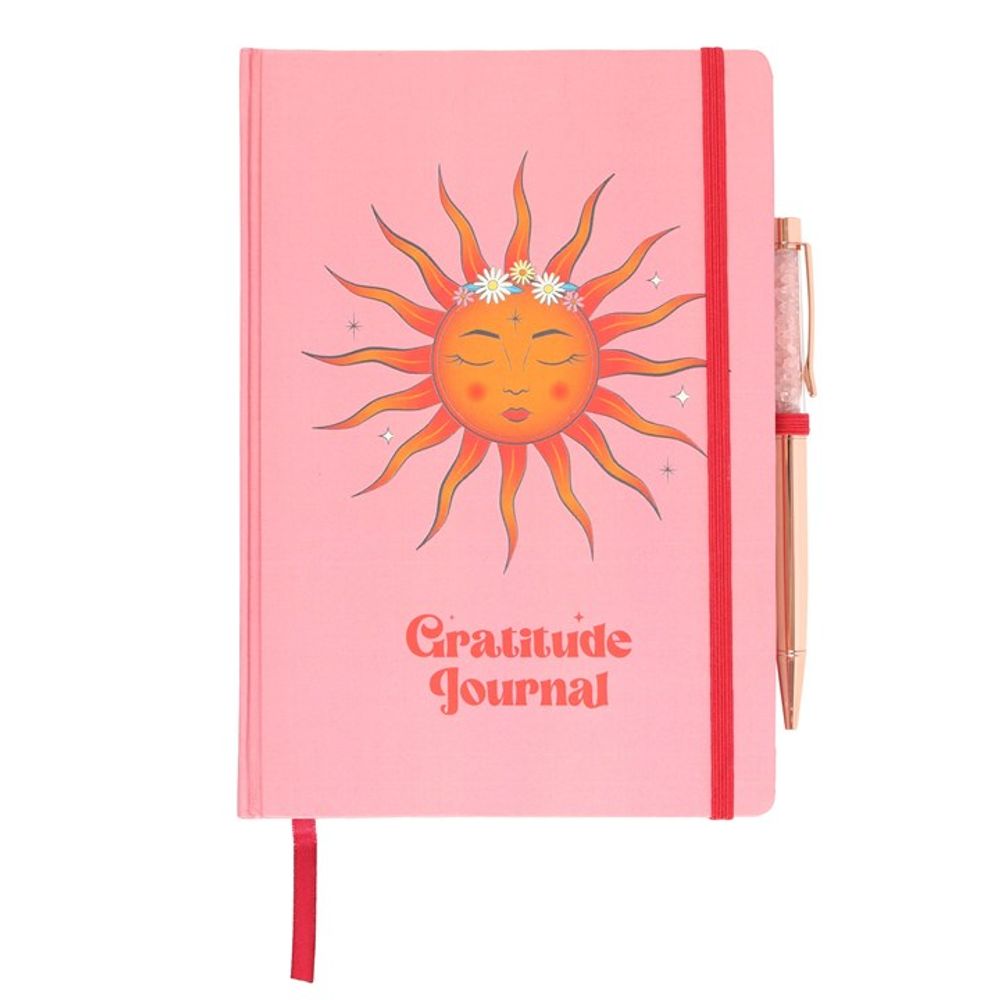 Gratitude Journal (The Sun) with Rose Quartz Pen