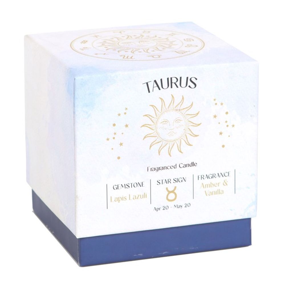 Taurus Gemstone Zodiac Candle - Amber & Vanilla