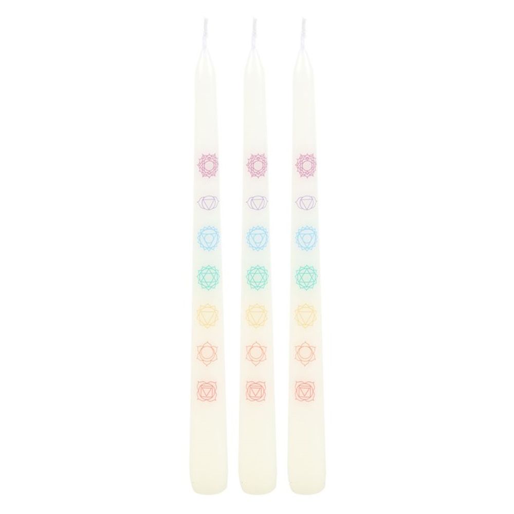 Chakra Balancing Taper Dinner Candles - (Set of 3)