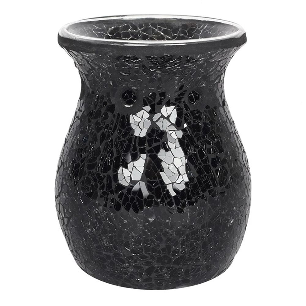 Oil and Wax Burner - Large Black Crackle