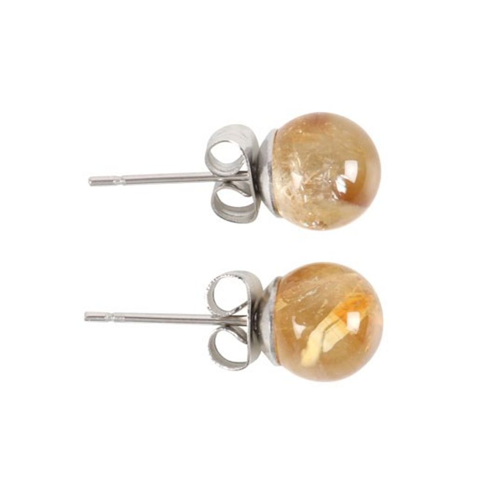 Semi Precious Crystal Earrings - Citrine