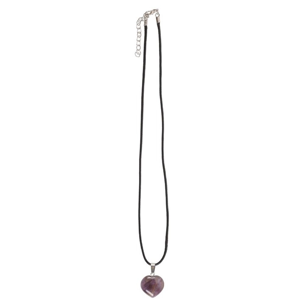 Healing Crystal Heart Necklace - Amethyst