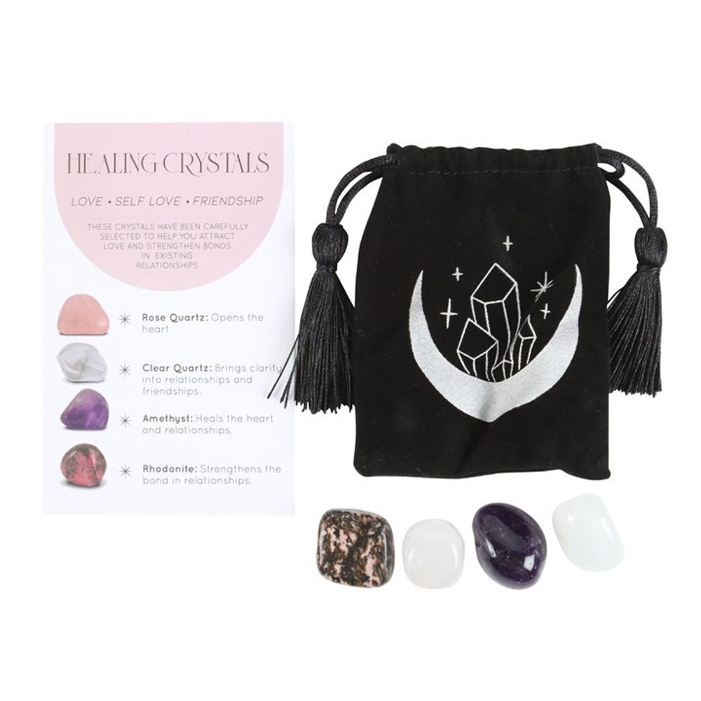 Healing Crystal Set with Moon Trinket Dish - Love