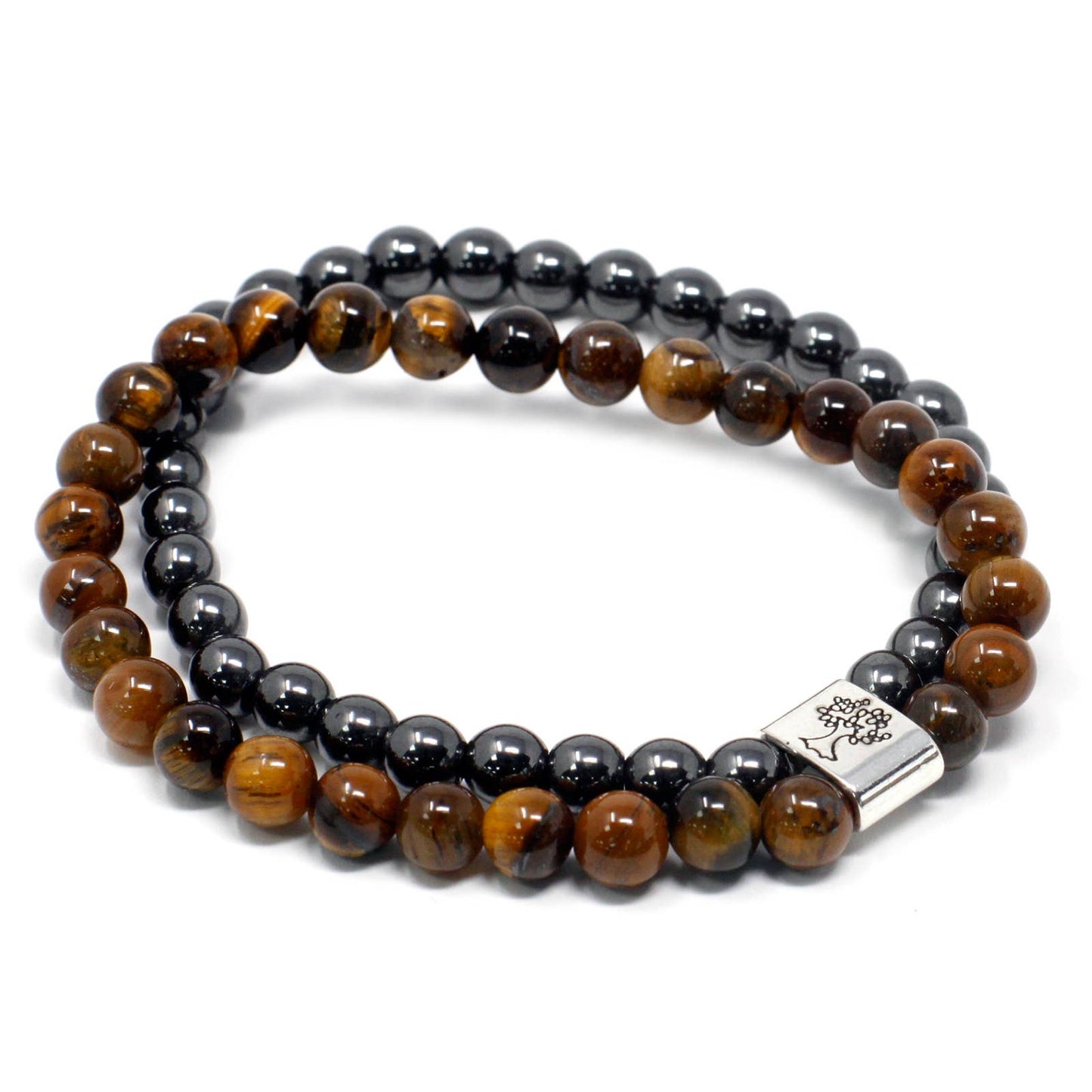 Dual Gemstone Bracelet - Tiger Eye